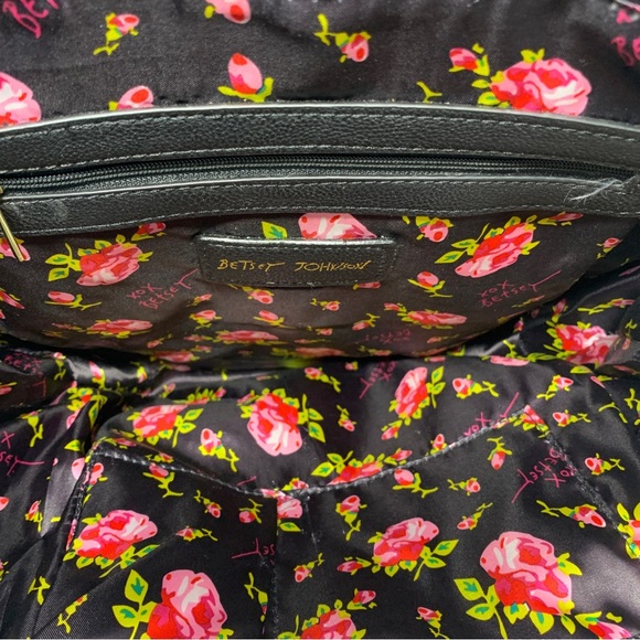 Betsy Johnson Purse Black Sequin Bow |Detachable Crossbody Strap / Handbag| - Picture 11 of 11